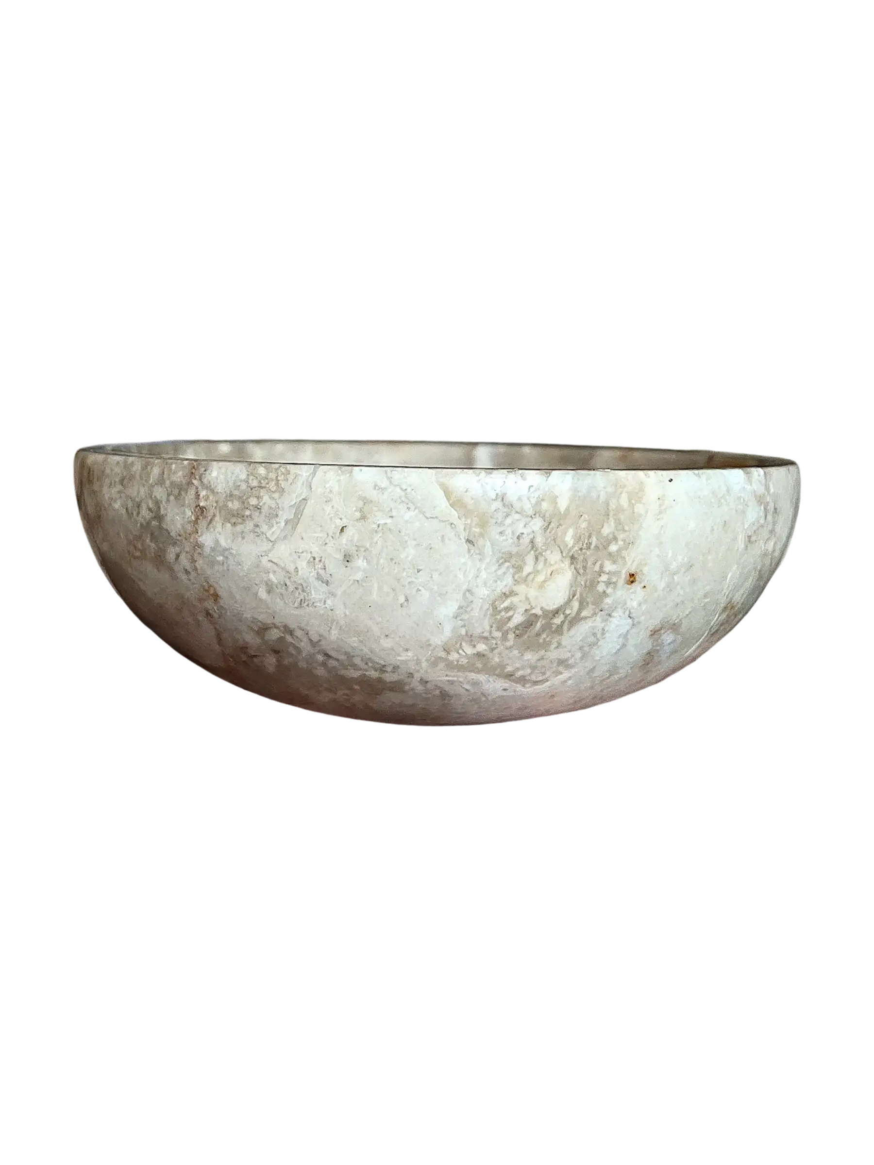 Cream Round Serving Marble Bowl